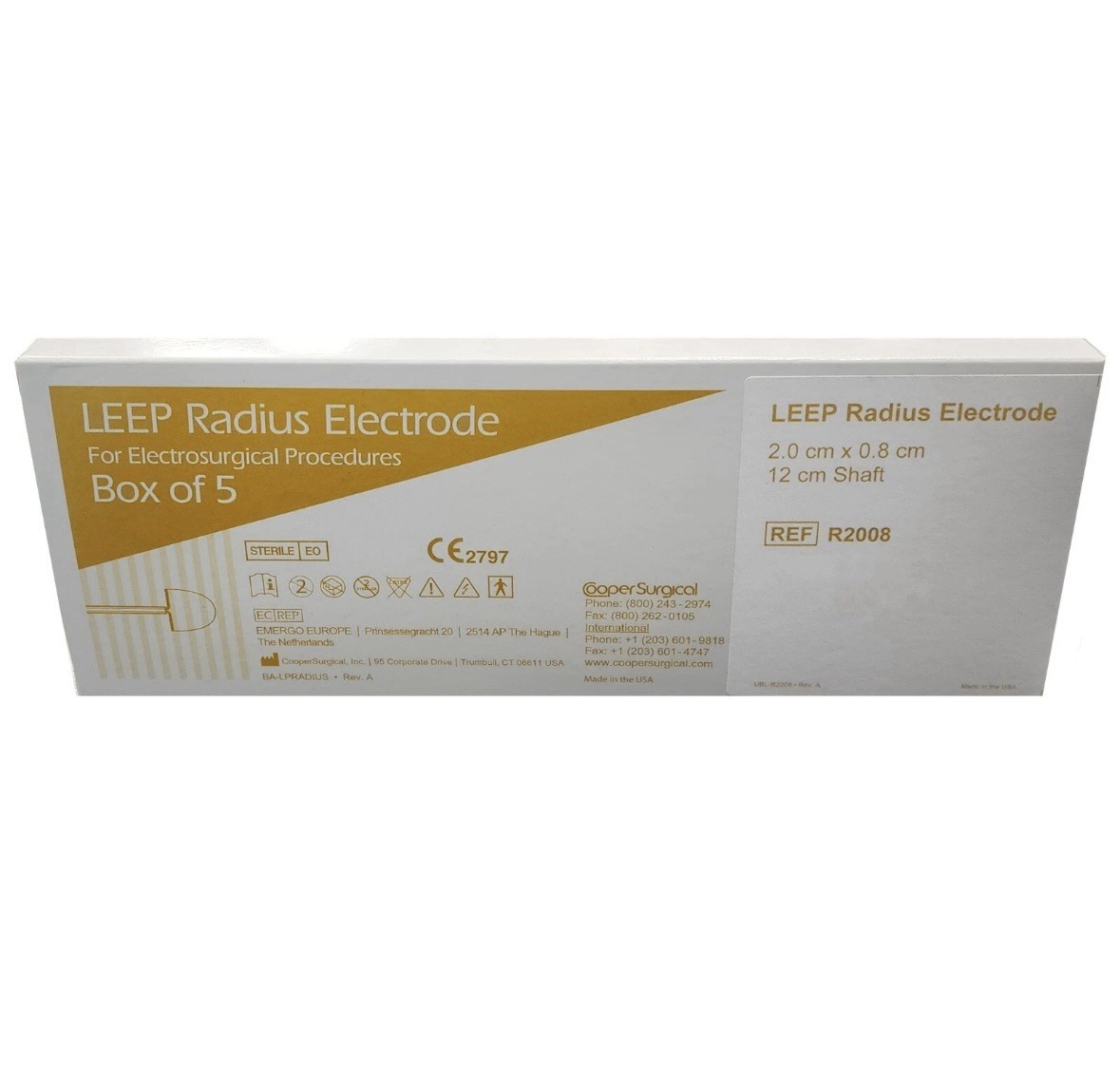Cooper Large-Radius Loop Electrodes, 2.0cm X 0.8 cm, 12 cm shaft (5/Box) R2008