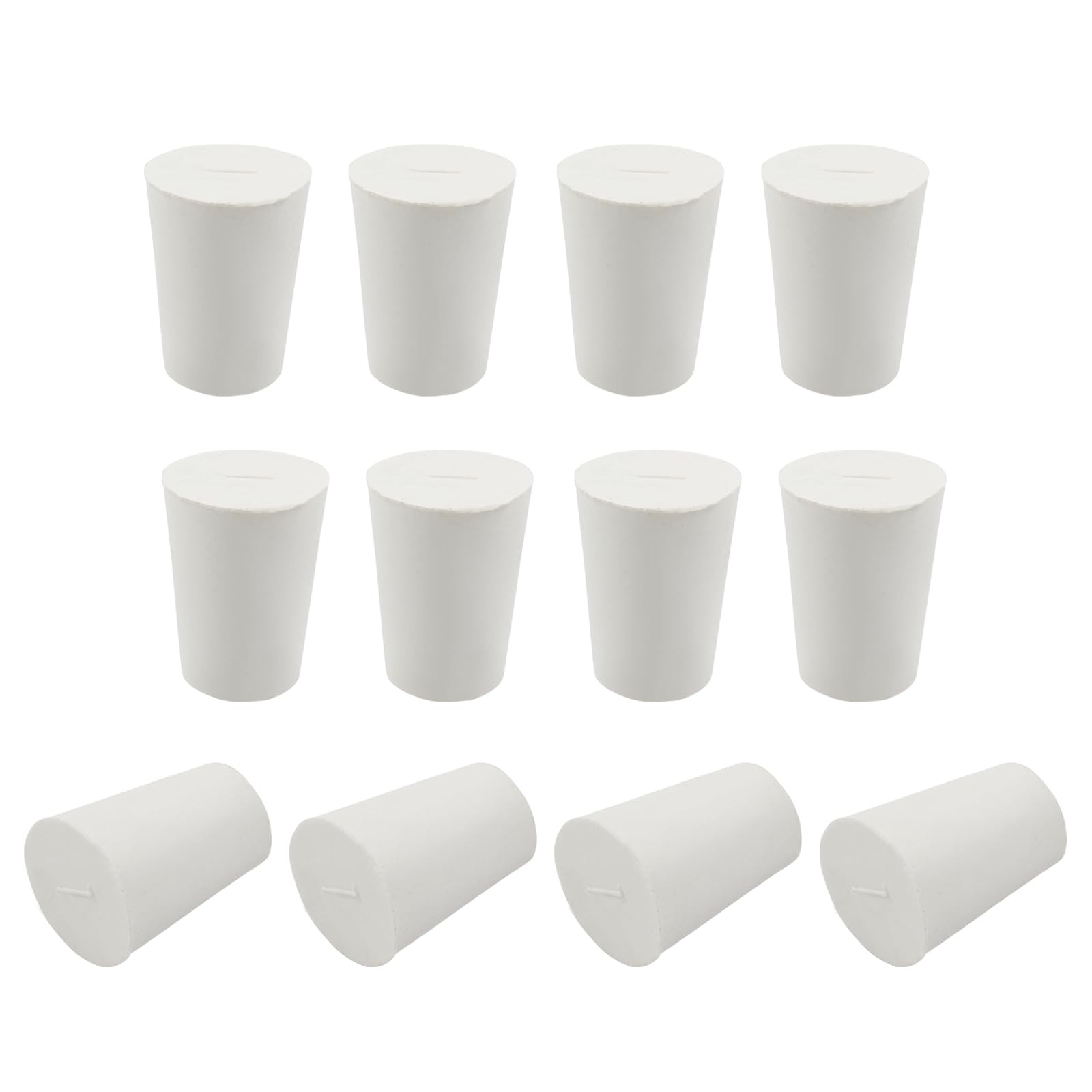 12 Pack Size 1 Solid Rubber Stoppers, Tapered Lab Seal Tube Stopper Plug, 19x…
