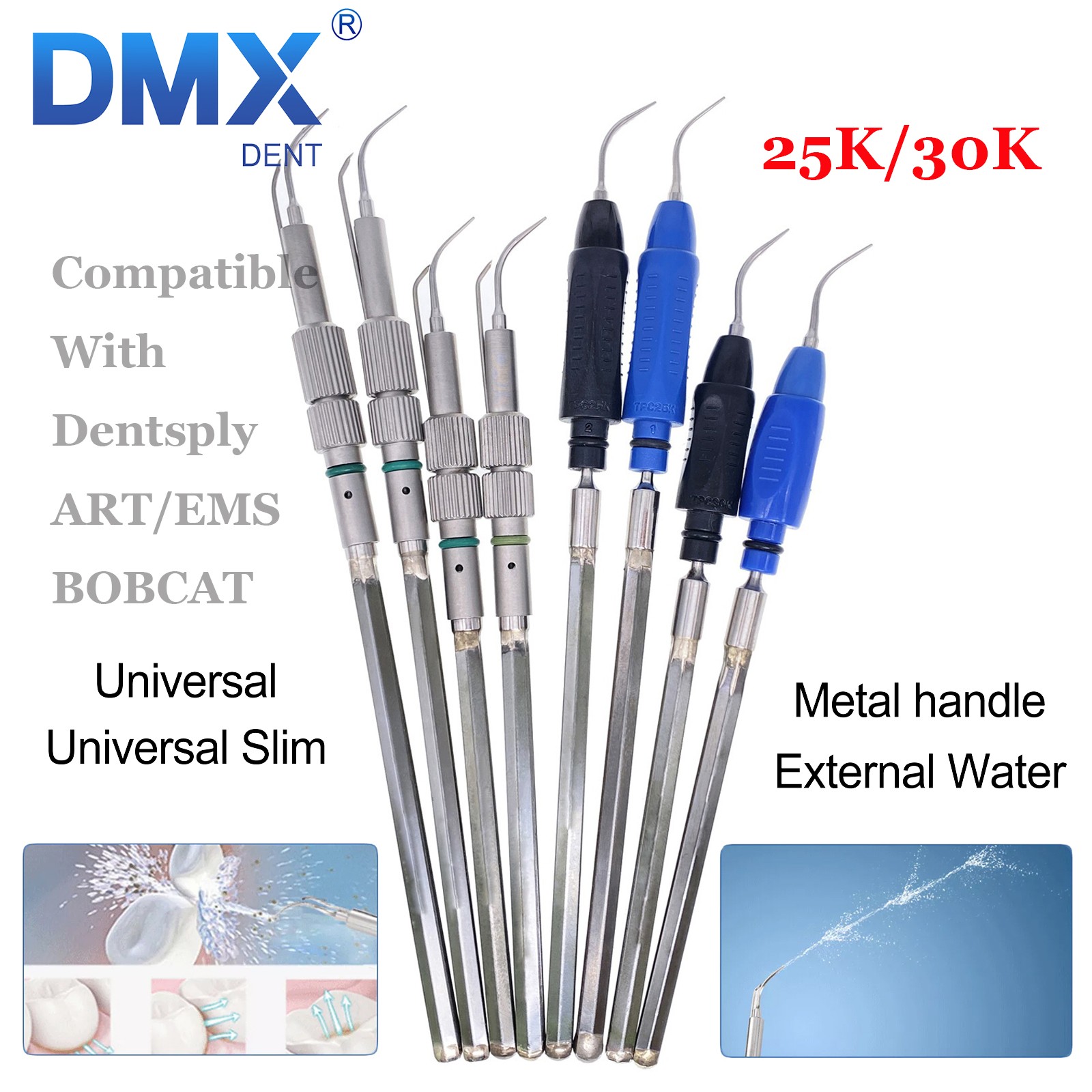 DMXDENT Cavitron Dental Inserts Tips Ultrasonic 25k/30k Slim Series Fit EMS/ART
