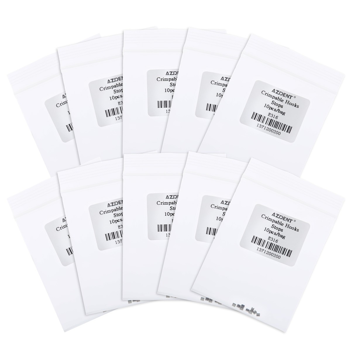 AZDENT Dental Orthodontic Universal Crimpable Hooks Split Stops 10Pcs/Pack