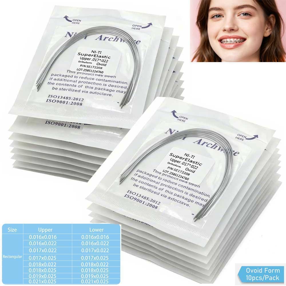 Dental Orthodontic Bracket Braces Rectangular Ovoid Super Elastic Niti Arch Wire
