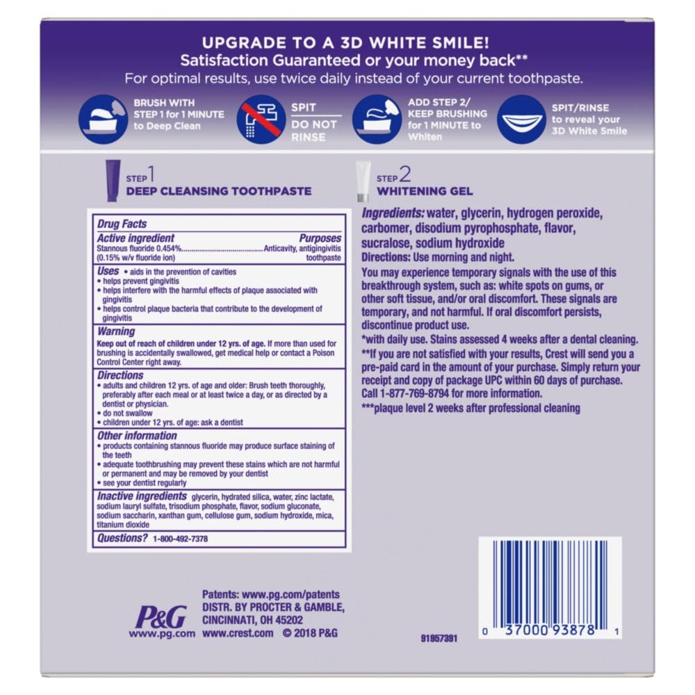 Crest 3D White Brilliance 2 Step Kit, 6.3 Ounce (Pack of 1), Daily