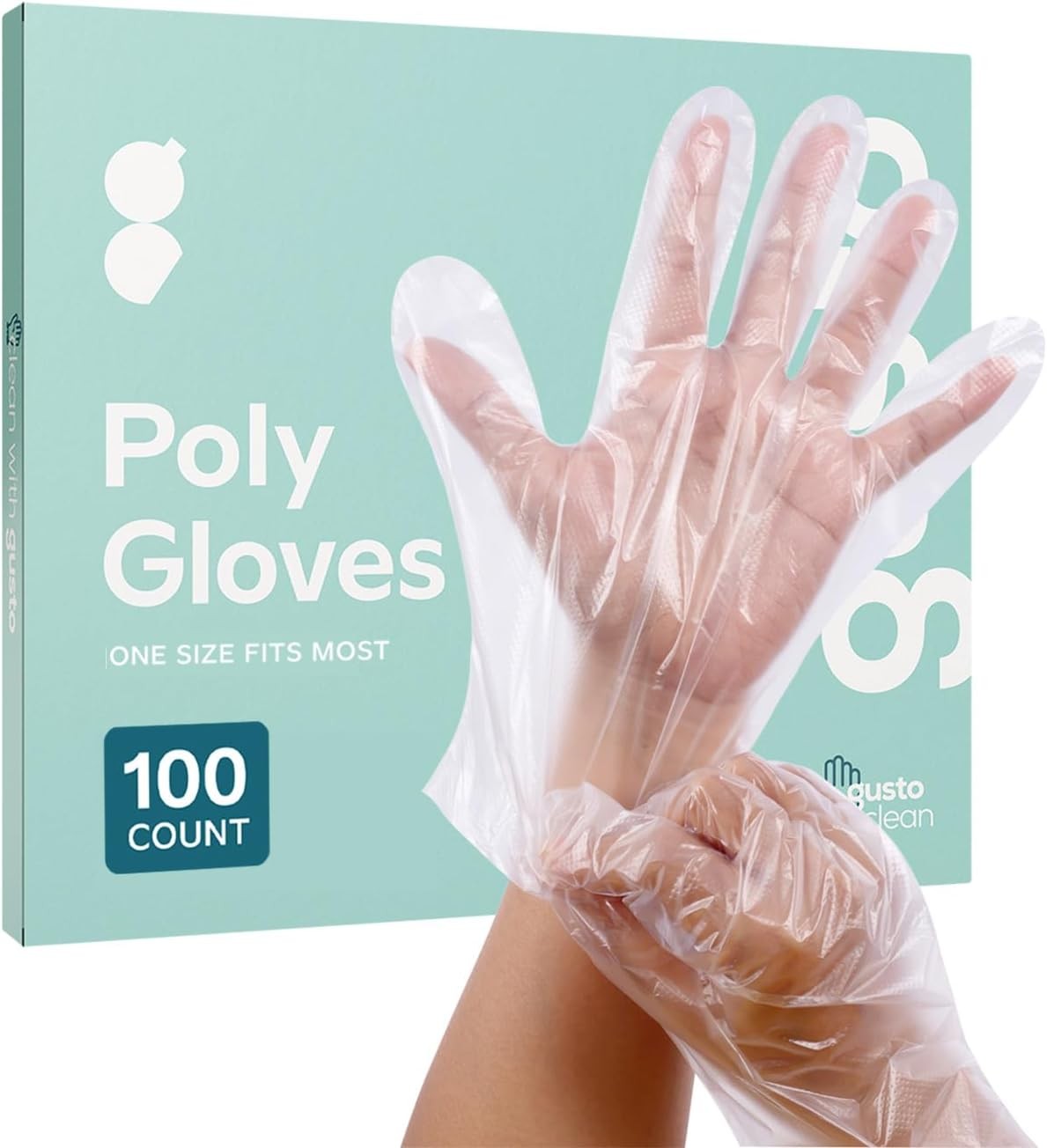 Comfy Package [100 Count] Disposable Poly Plastic Gloves