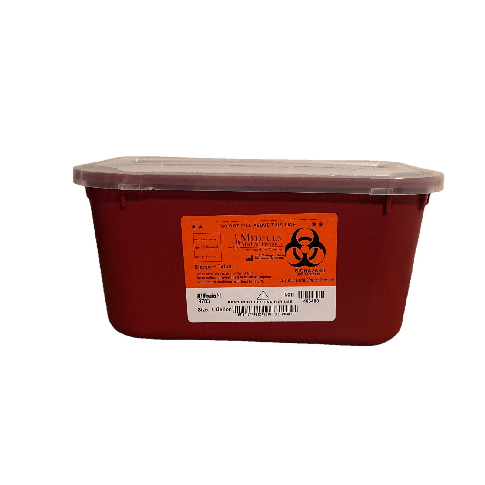 💉Medegen SHARPS~BIOHAZARD~Stackable Collection Sharps Container 1~Gallon #8703