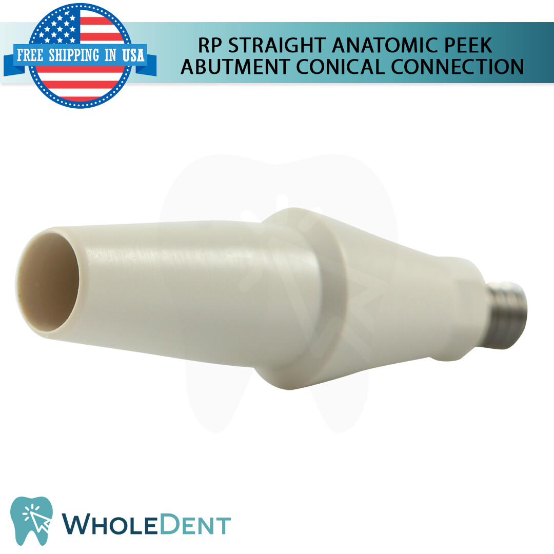 10x Dental Anatomic Temporary Peek Prosthetic RP Conical Connection Hex 2.65mm