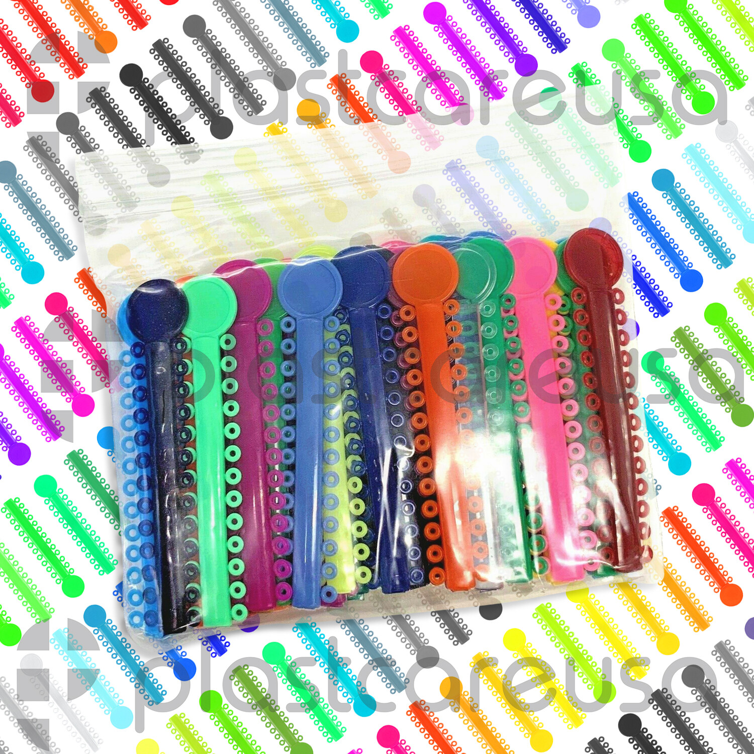 1040 Dental Ligature Rubber Ties Bands Braces Orthodontic Elastic Colored Bands