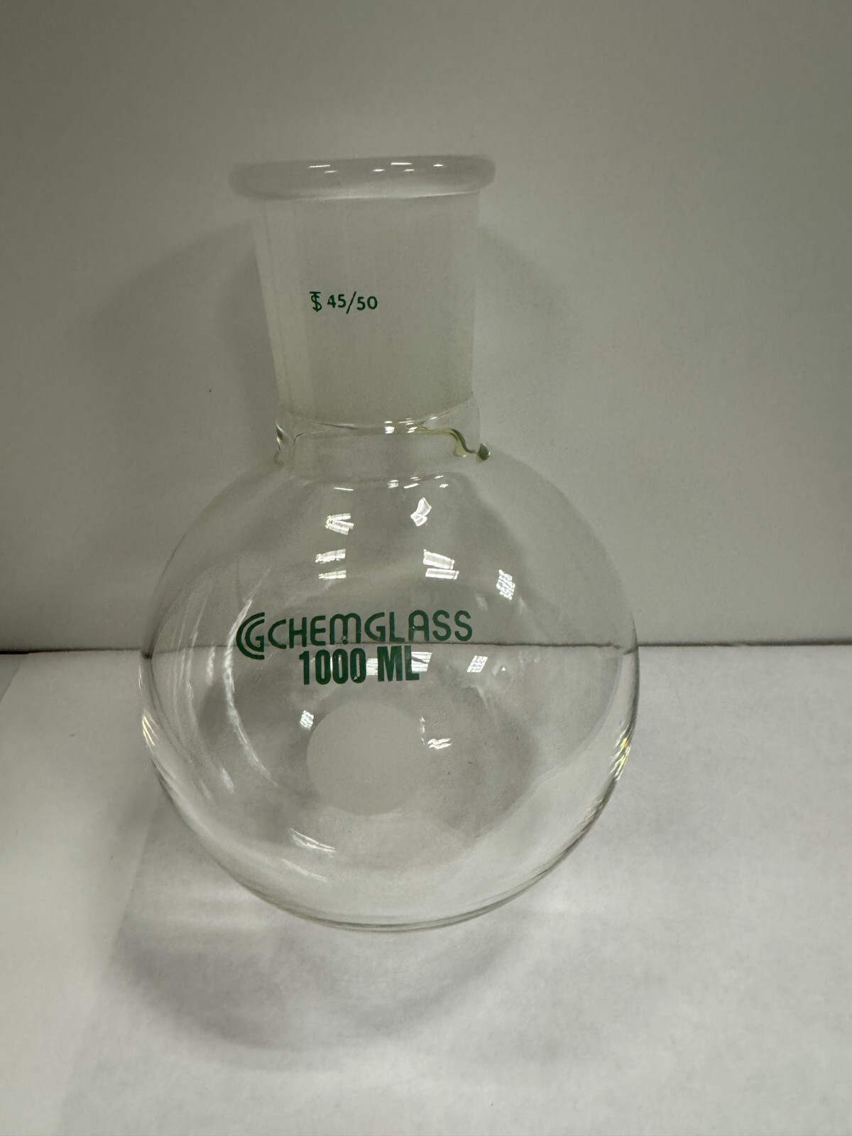 ChemGlass CG-1506-33 1000ml Single Neck HW RB Flask 45/50 Outer Joint