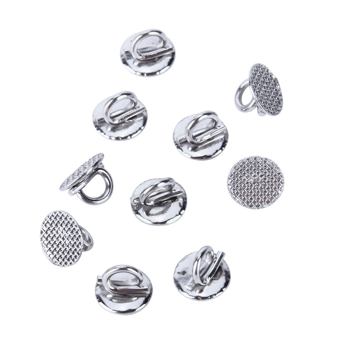 AZDENT Dental Orthodontic Round Lingual Buttons Bondable Mesh Base Rectangular