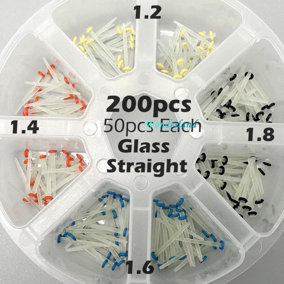 200pcs Dental Quartz Glass Fiber Post Root Canal Pins Straight/Screw Posts