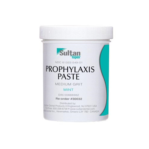 Sultan 30032 Topex Prophy Paste Jar with Fluoride Medium Grit Mint 12 oz