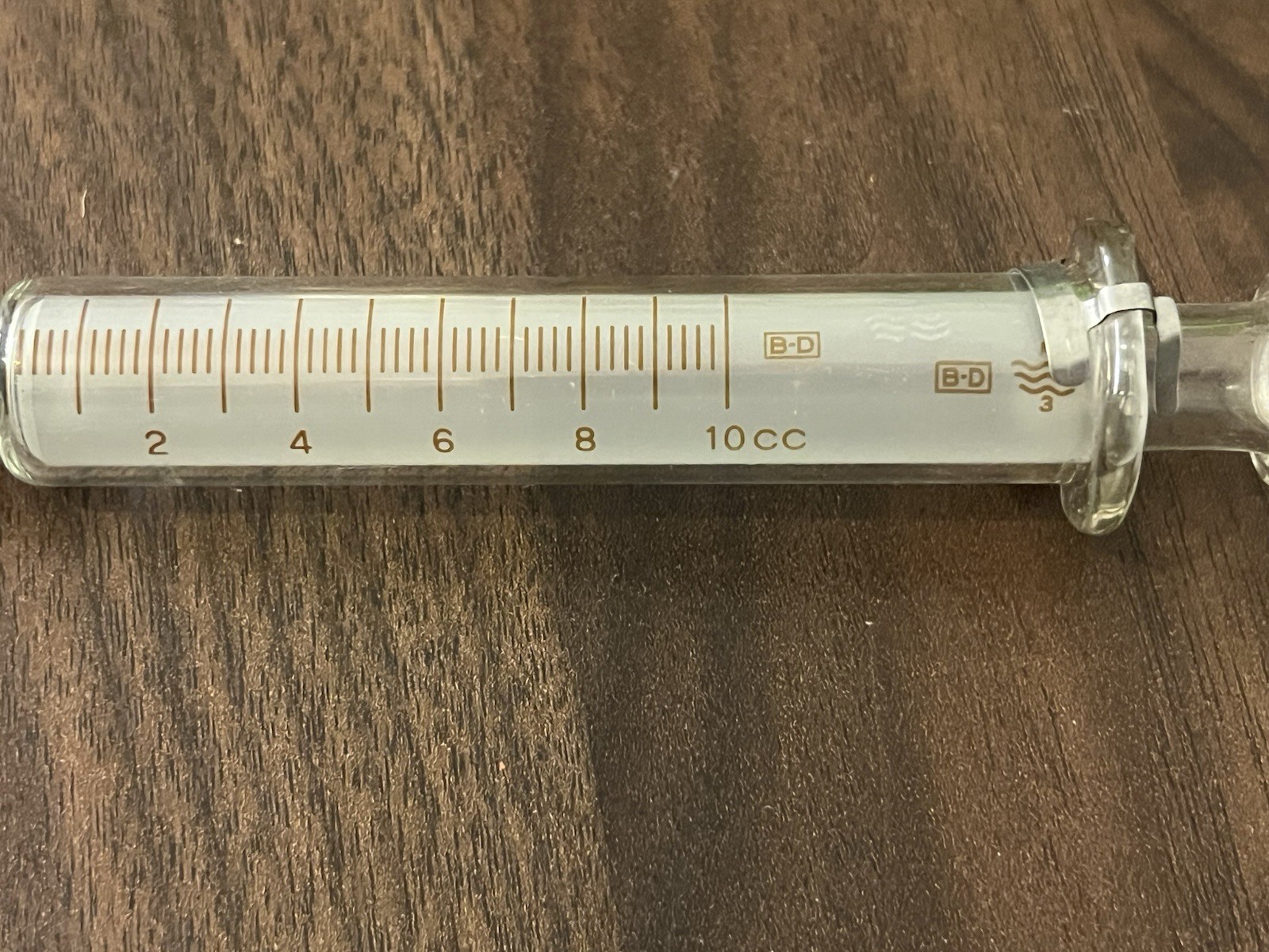 BD Multifit 10cc Reusable Glass Syringe w/ Metal Tip USA Vintage