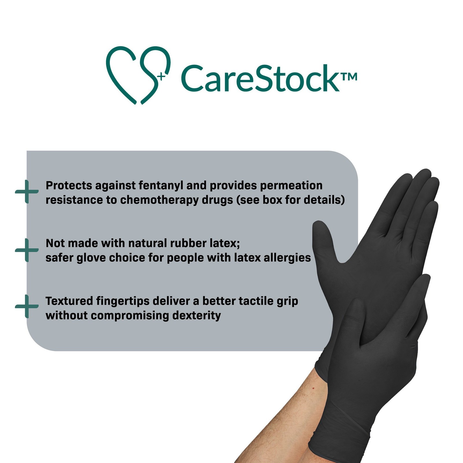CareStock Nitrile Exam Glove Standard Cuff Length LARGE CS2776 250 per Box
