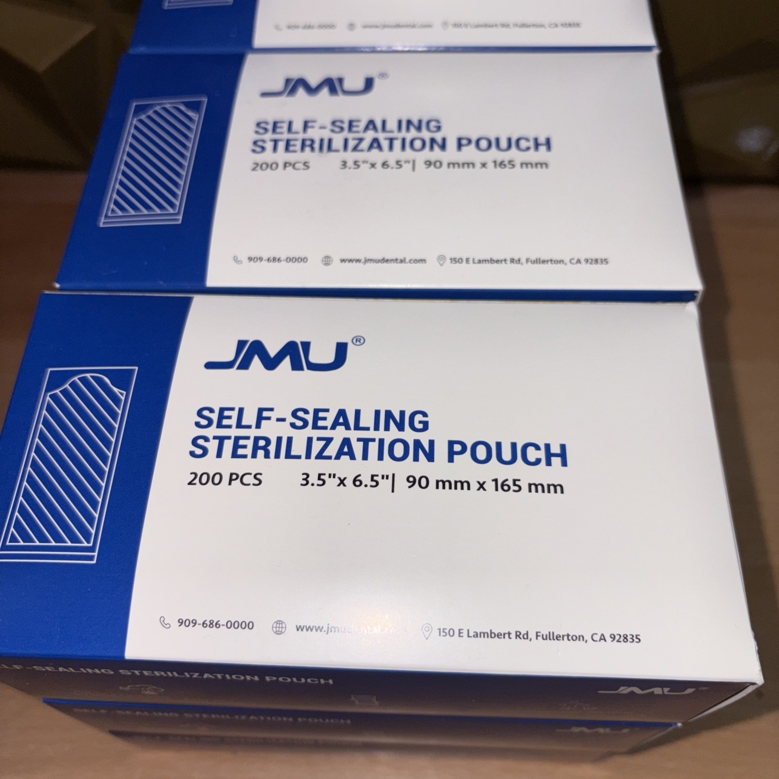 2000 Pcs/Case JMU Self Sealing Sterilization Pouches Dual Indicator, 3.5″x6.5″