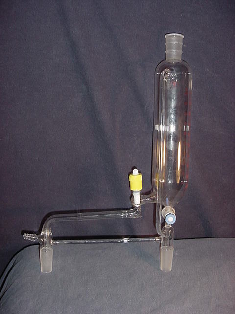 NOS Custom Dual 24/40 500 mL Ace Glass Graduated Addition Funnel J Young Valve