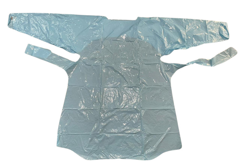 250 Pack. Disposable gown level 1. 100% polyethylene. Non-surgical