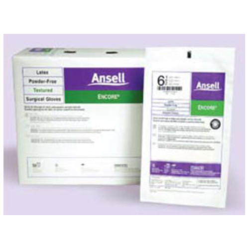 Encore Latex Surgical Gloves: Size 7 1/2, Sterile, Powder-Free, Textured, Cream
