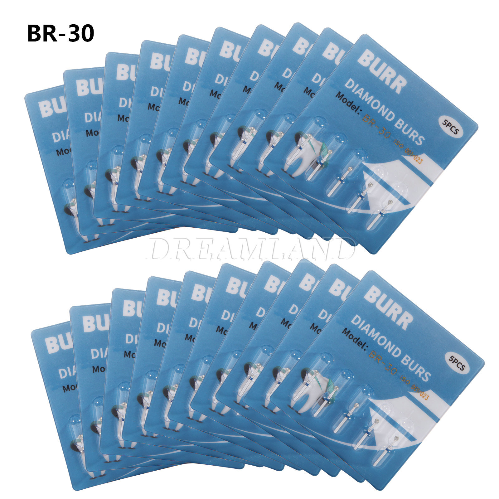 20 packs Dental Diamond Burs Ball Round FG 1.6mm BR-30 Fit High Speed Handpiece
