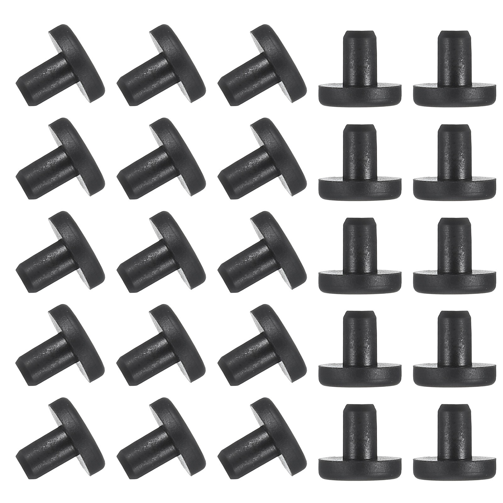 25Pcs T Shaped Solid Silicone Stopper Dia 5 Mm/0.2 Inch Rubber Hole Plugs
