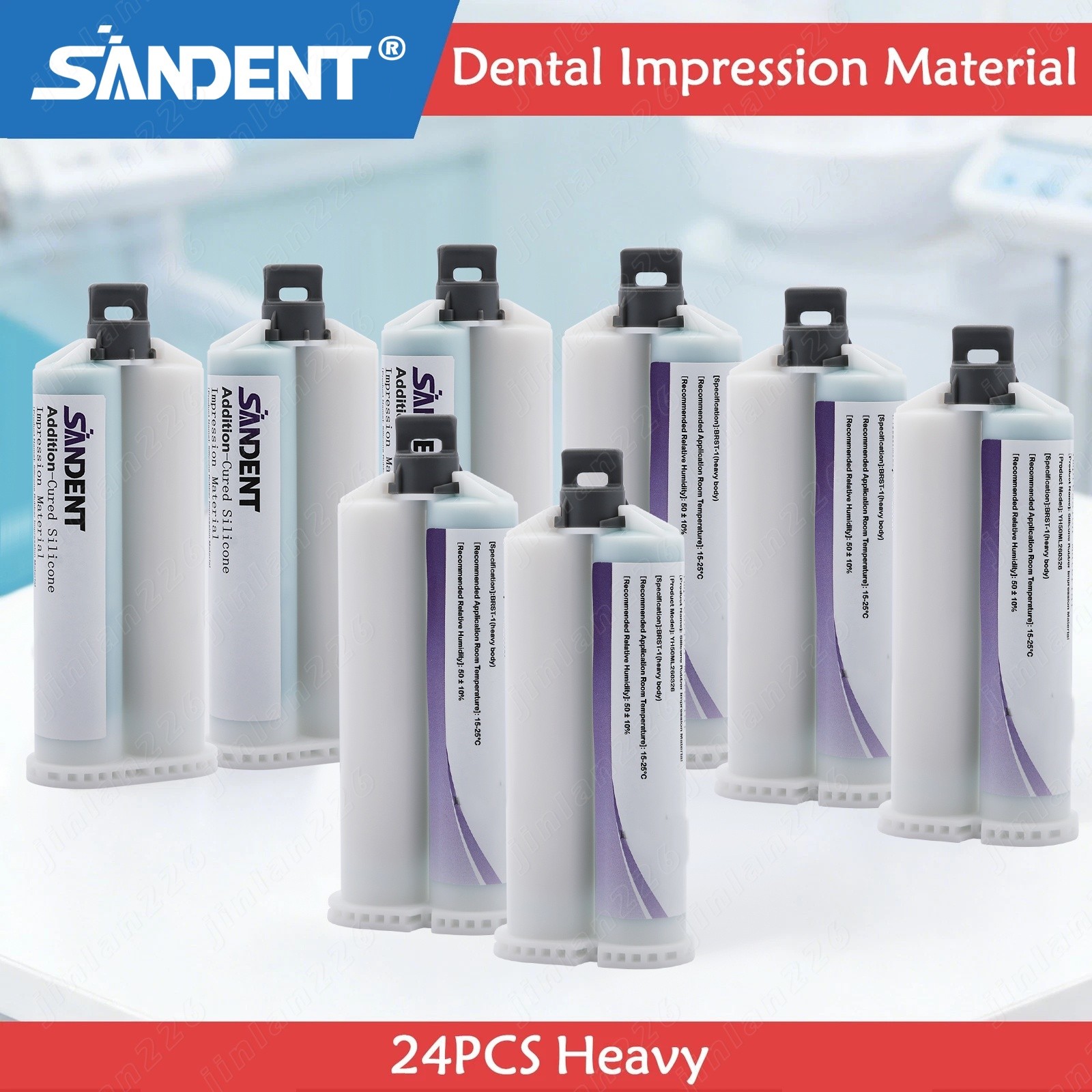 24PCS Dental Impression Material VPS Heavy Body Fast Putty Set 50 ml Cartridges
