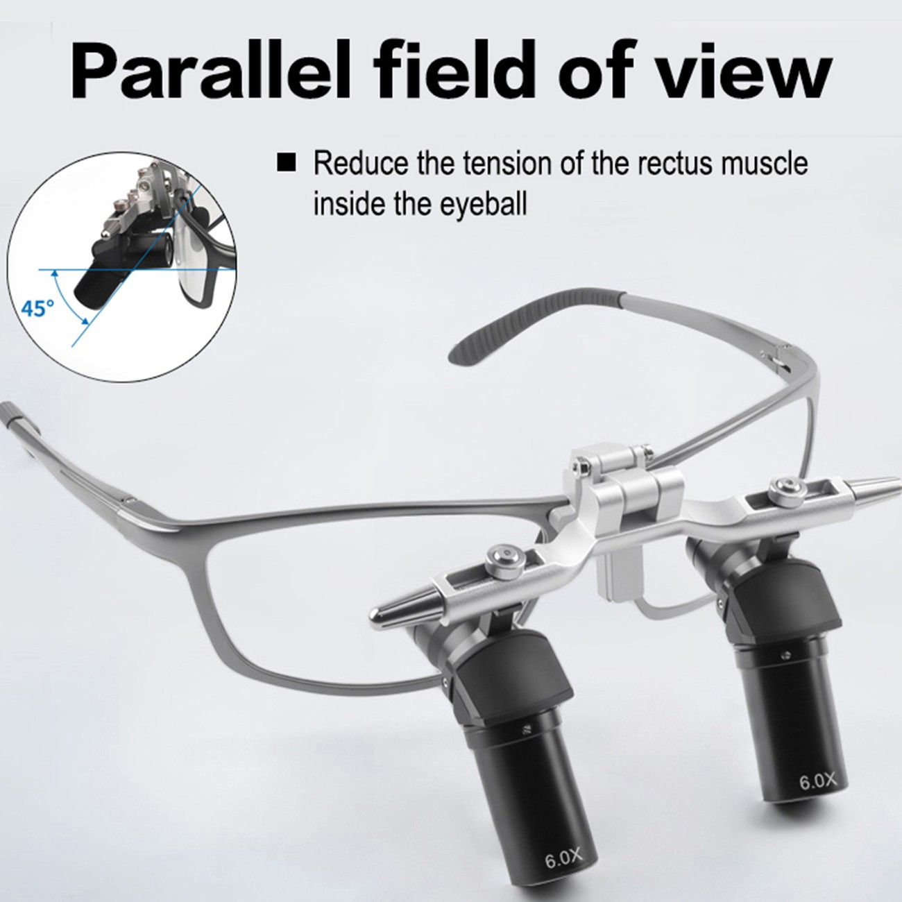 48° Dental Surgical Ergo Loupes 6.0X High-definition Flip-up Loupes Magnifiers