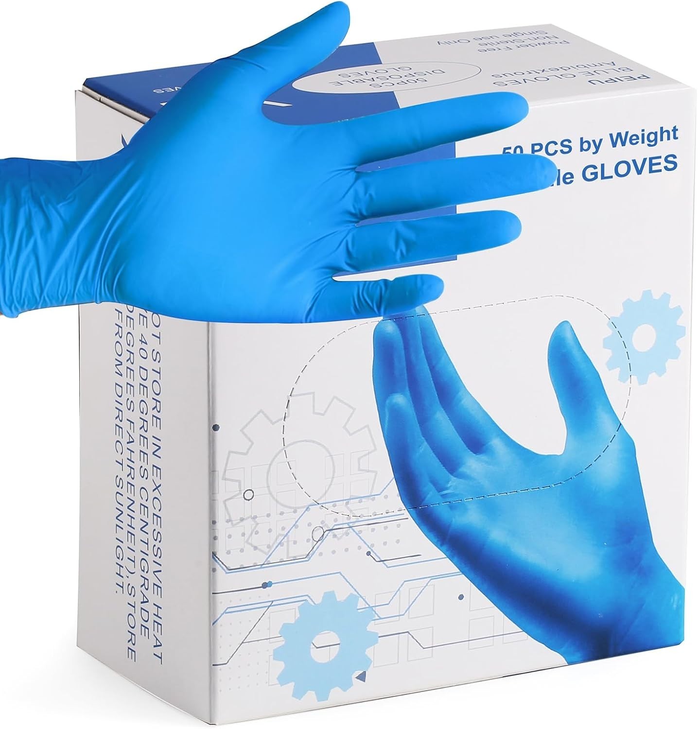 Durable 4 Mil Nitrile Disposable Gloves, 50 Count – Ideal for Food Handling