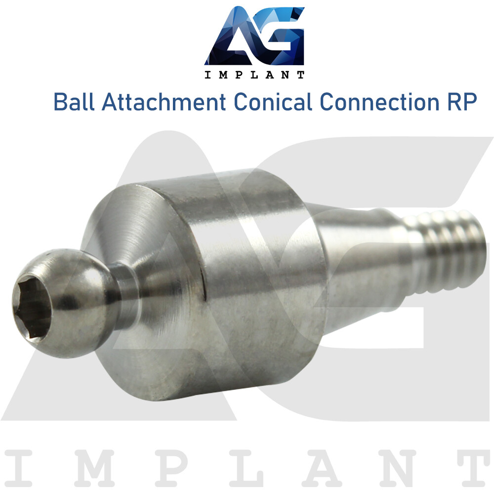 Ball Attachment Prosthetic Set RP Conical Connection Titanium Dental Fixture