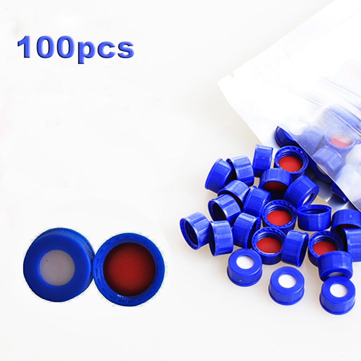 100 X 2ml Amber Glass Lab Vials with Caps 9-425 Thread Top, Fit HPLC Autosampler