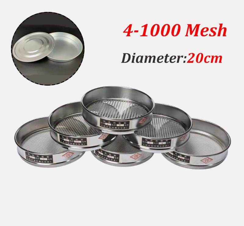 4-1000 Mesh 4.75-0.015mm Aperture Lab Standard Test Sieve Stainless Steel 20cm