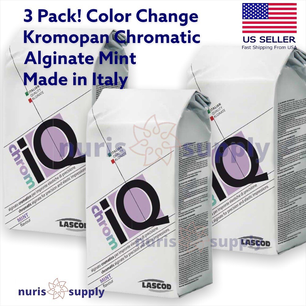 3 PACK Chromatic Alginate Mint Dental Impression Material Fast Kromopan