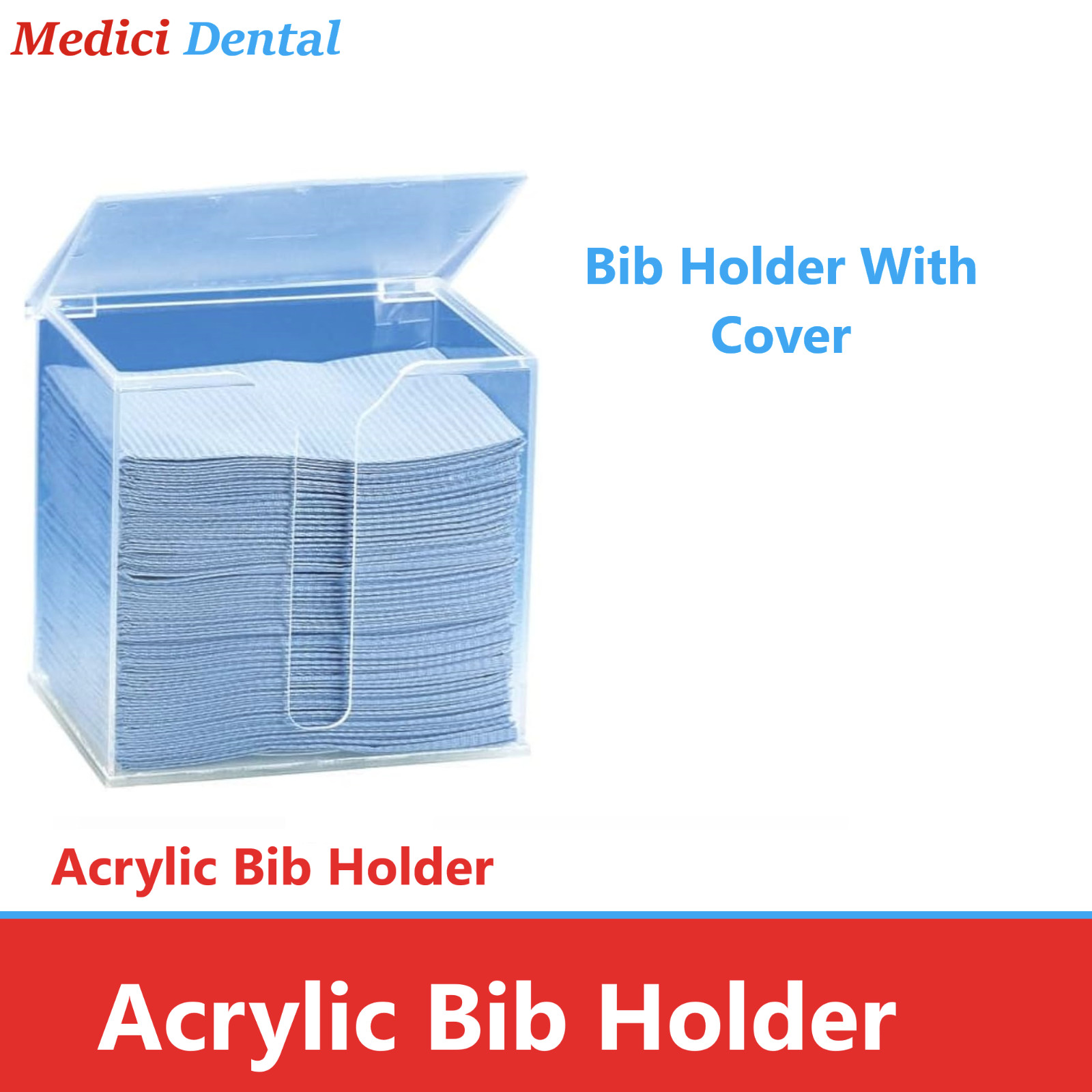 Dental Bib Rack, Holder, Bib Dispenser, Bib Organizer- Acrylic Sturdy Clear