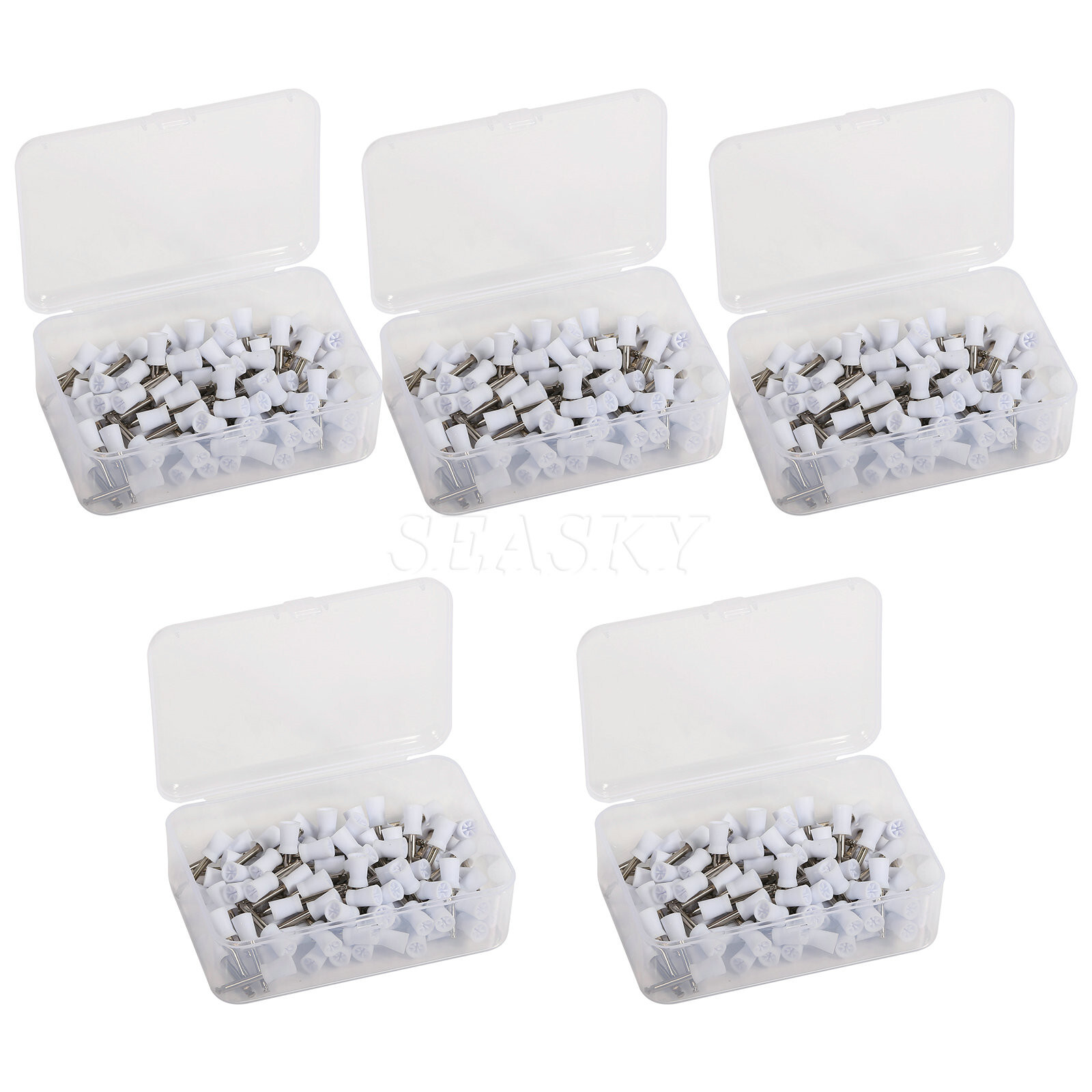 500pcs/5 Boxes Dental Prophy Tooth Polish Polishing Cups Latch Type Rubber White