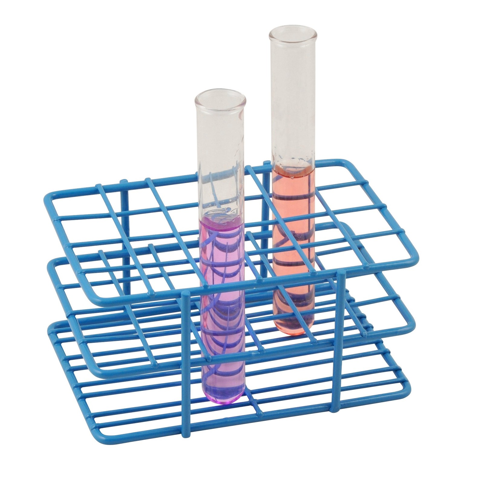 Blue Epoxy Coated Steel Wire Test Tube Rack 1516MM 24 Holes 4×6 Format