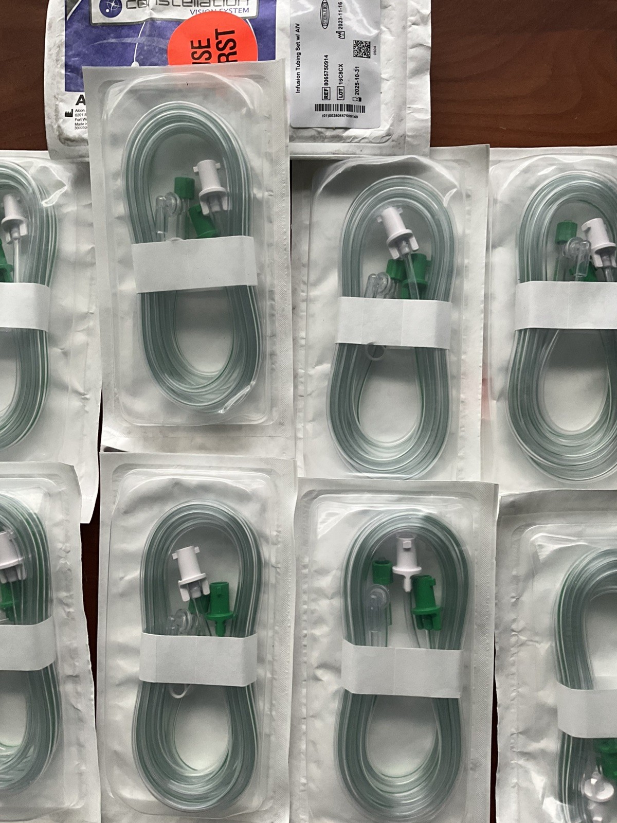 Alcon 8065750914 Infusion Tubing Set W/AIV,EXP 2025/10, LOT OF 9