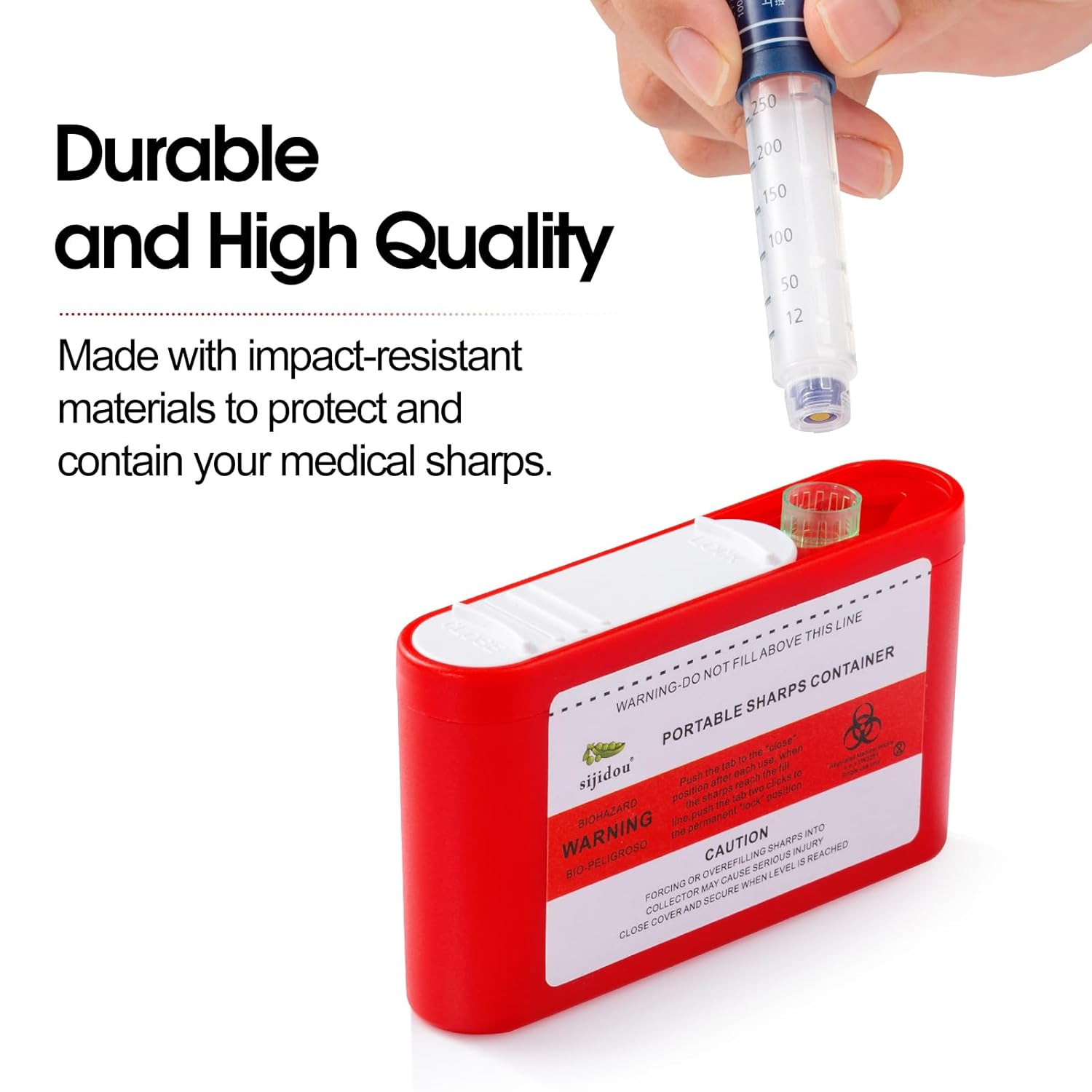 1 Pack Portable Sharps Container for Travel and Home Use,Pocket Travel Sharps Di