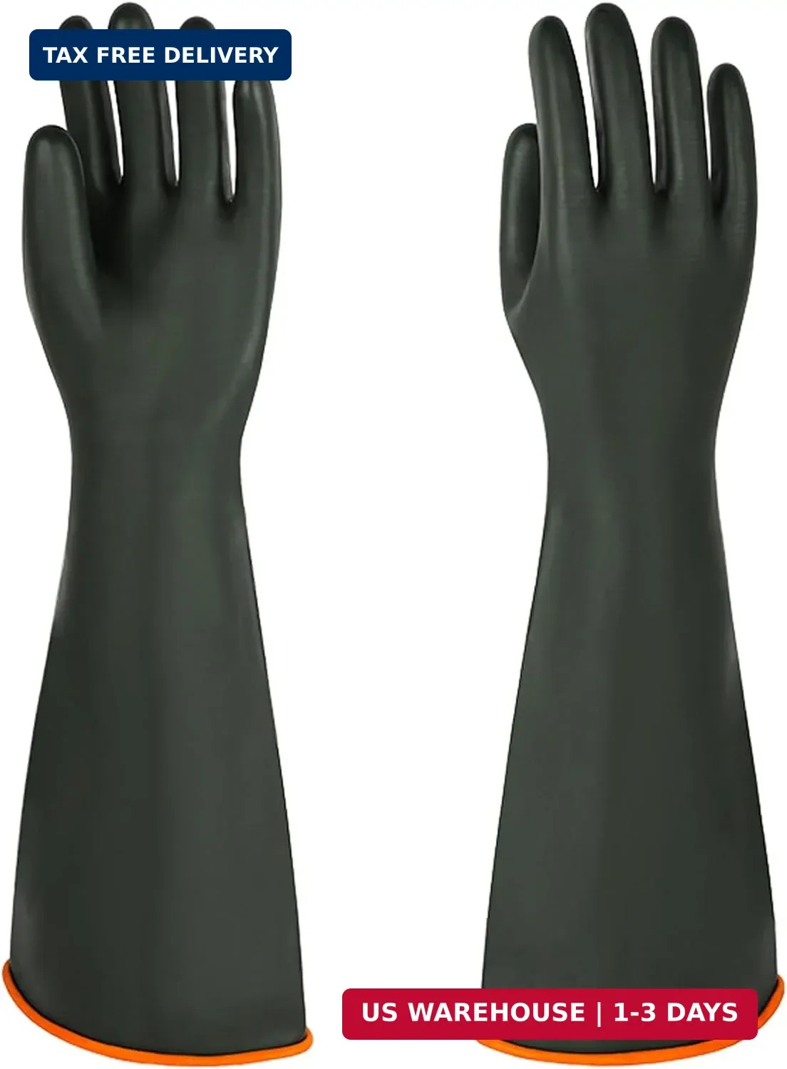 Heavy Latex Chemical Resistant Gloves – Reusable Long Rubber Dishwashing Gloves