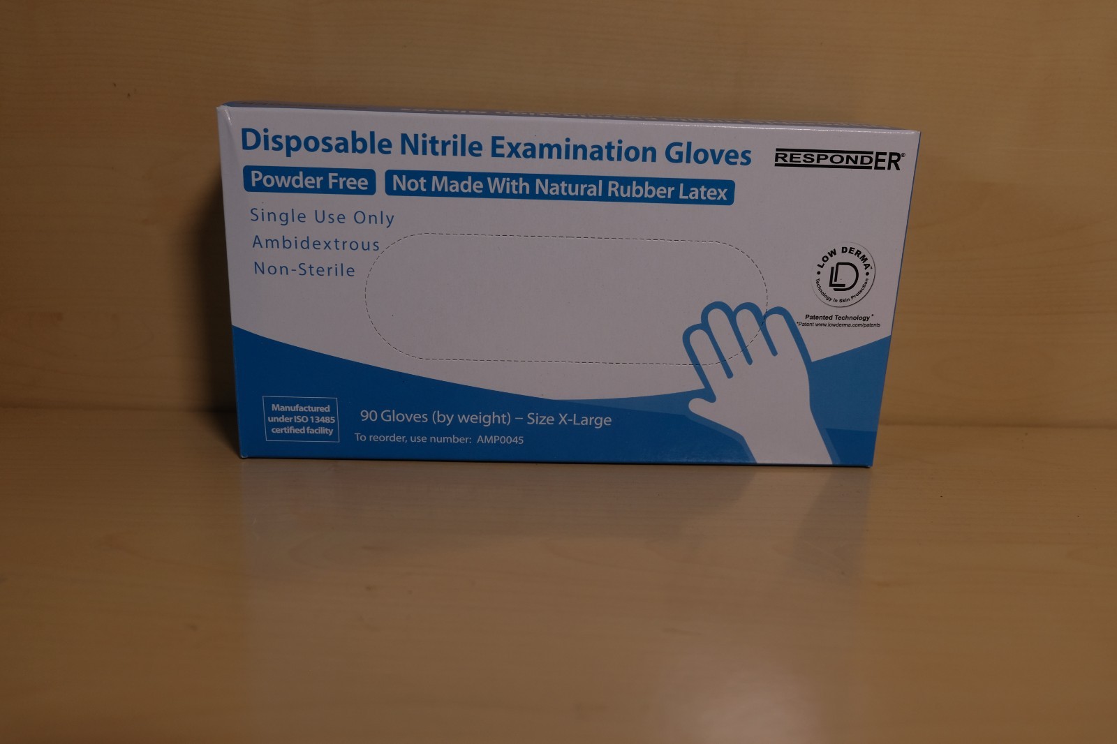 RESPONDER DISPOSABLE NITRILE GLOVE. EXTRA LARGE, Box/90