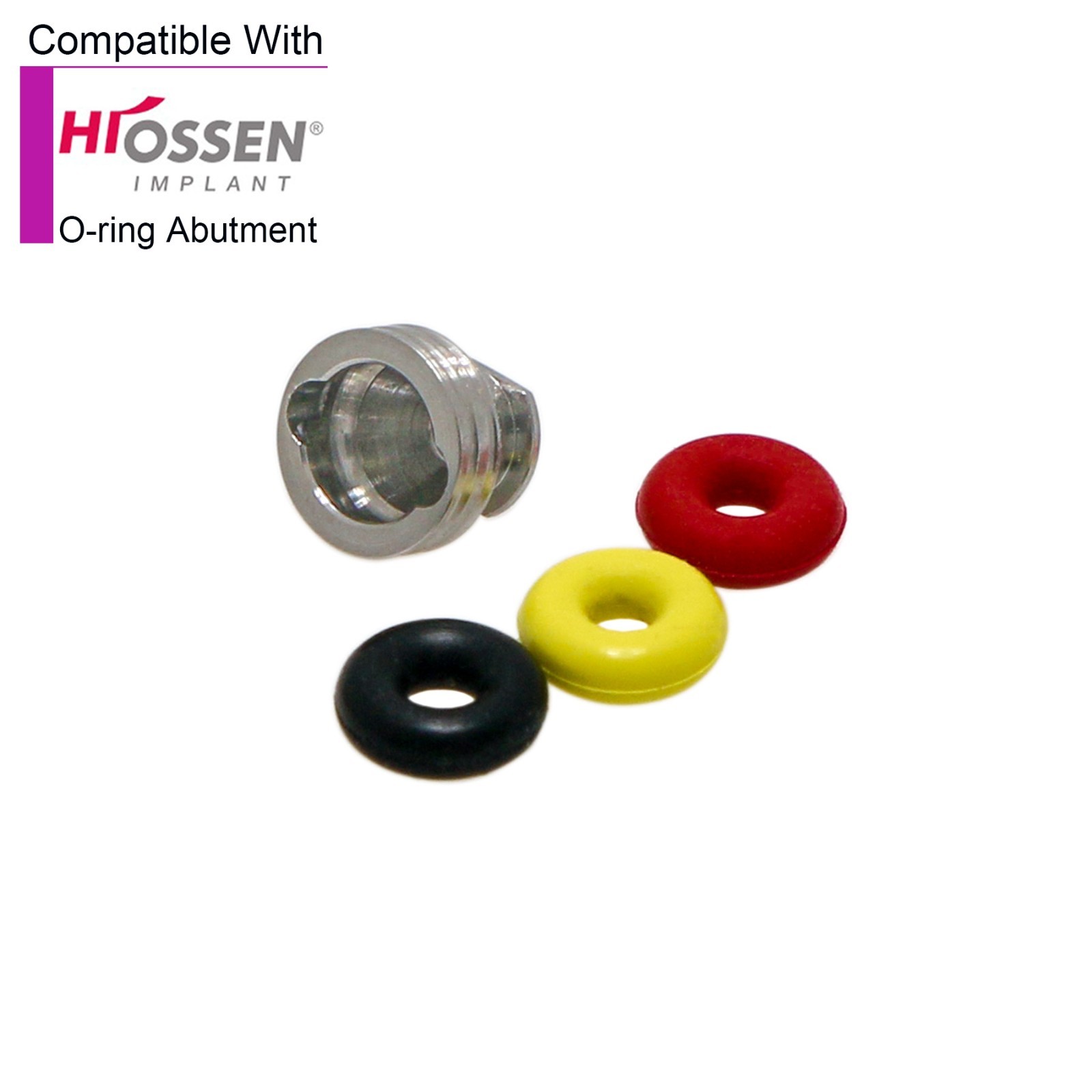 Dental Implant O-ring Retention Cap Kit For Hiossen/Osstem Ball Abutment 4pc/set