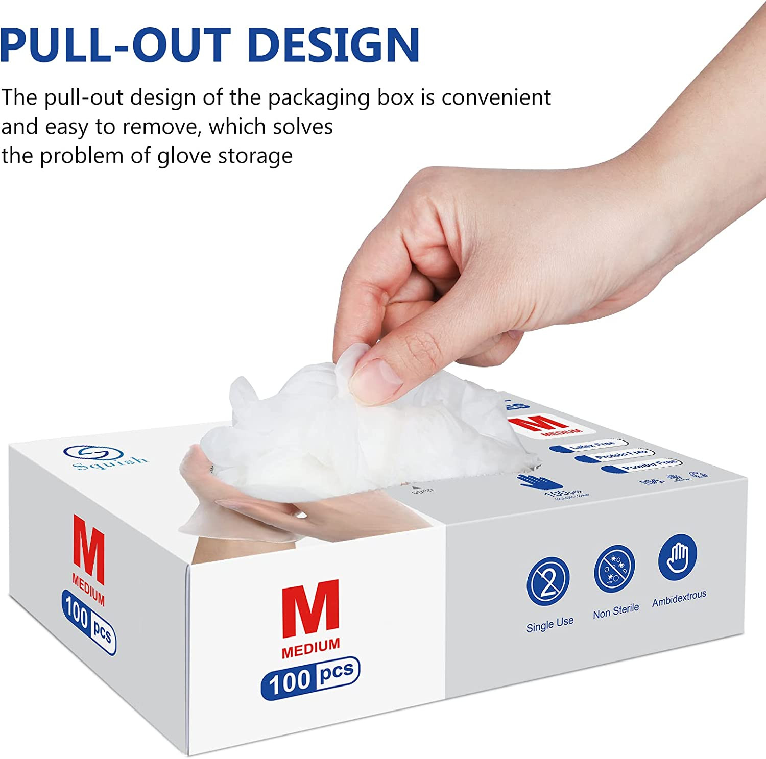 Disposable Gloves, 100 Count 4 Mil Clear Vinyl Gloves Latex Free Powder-Free Hea