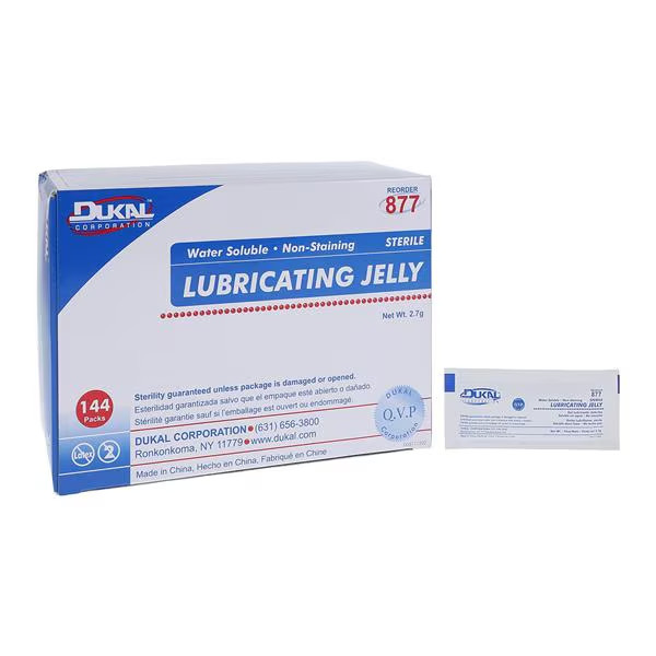 Dukal (877) Lubricating Jelly 3gm Packets – 144/Box