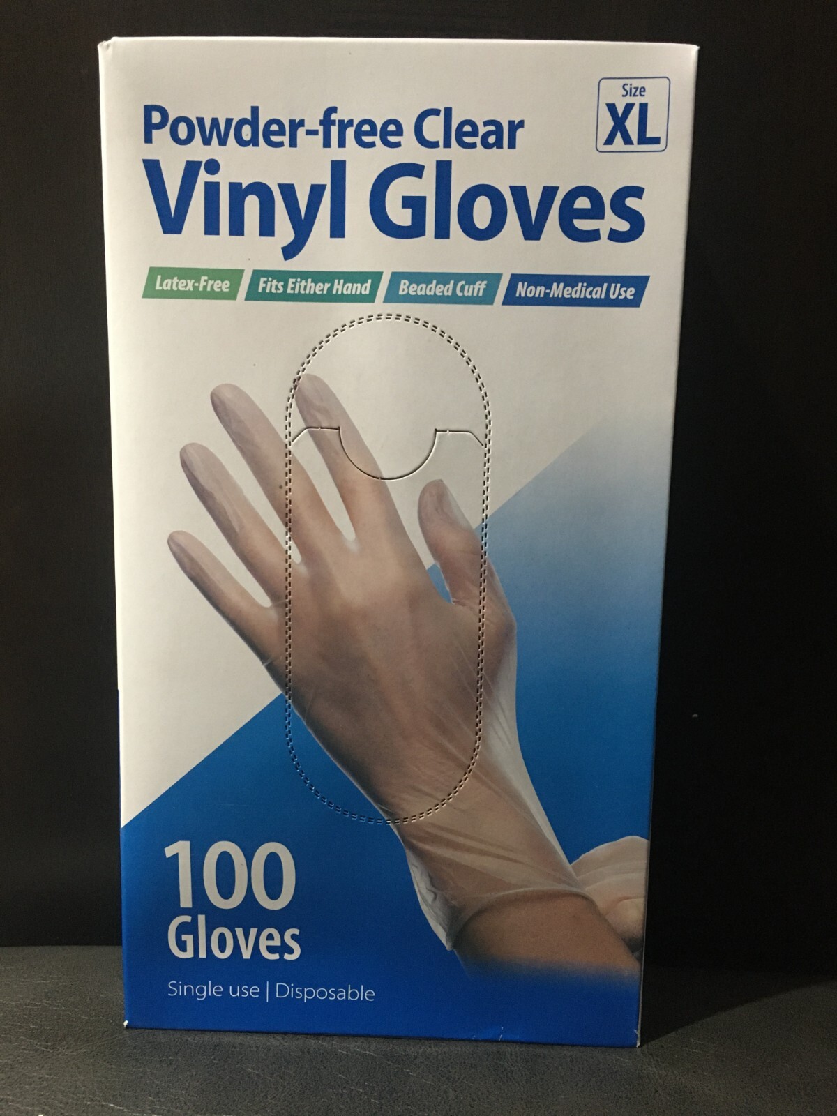 Powder-Free Clear Vinyl Gloves 100 Count X-Large