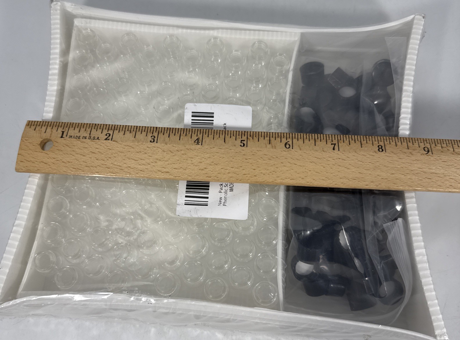 Pack of 100 Glass Vials with Black Phenolic Screw Caps 2ml, Clear