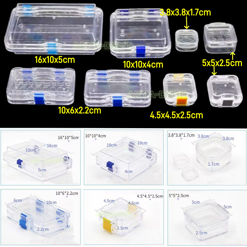 Plastic Dental Box Denture Storage Box with Membrane Hinge Display Jewelry Boxes