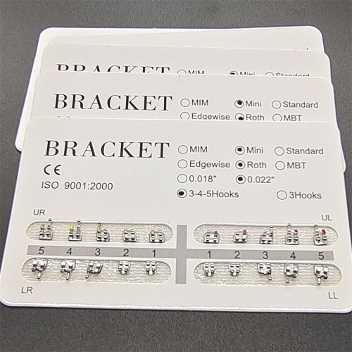 10 Packs Dental Orthodontic Brackets Braces Metal Min Roth .022 Hook 3 4 5 Hooks