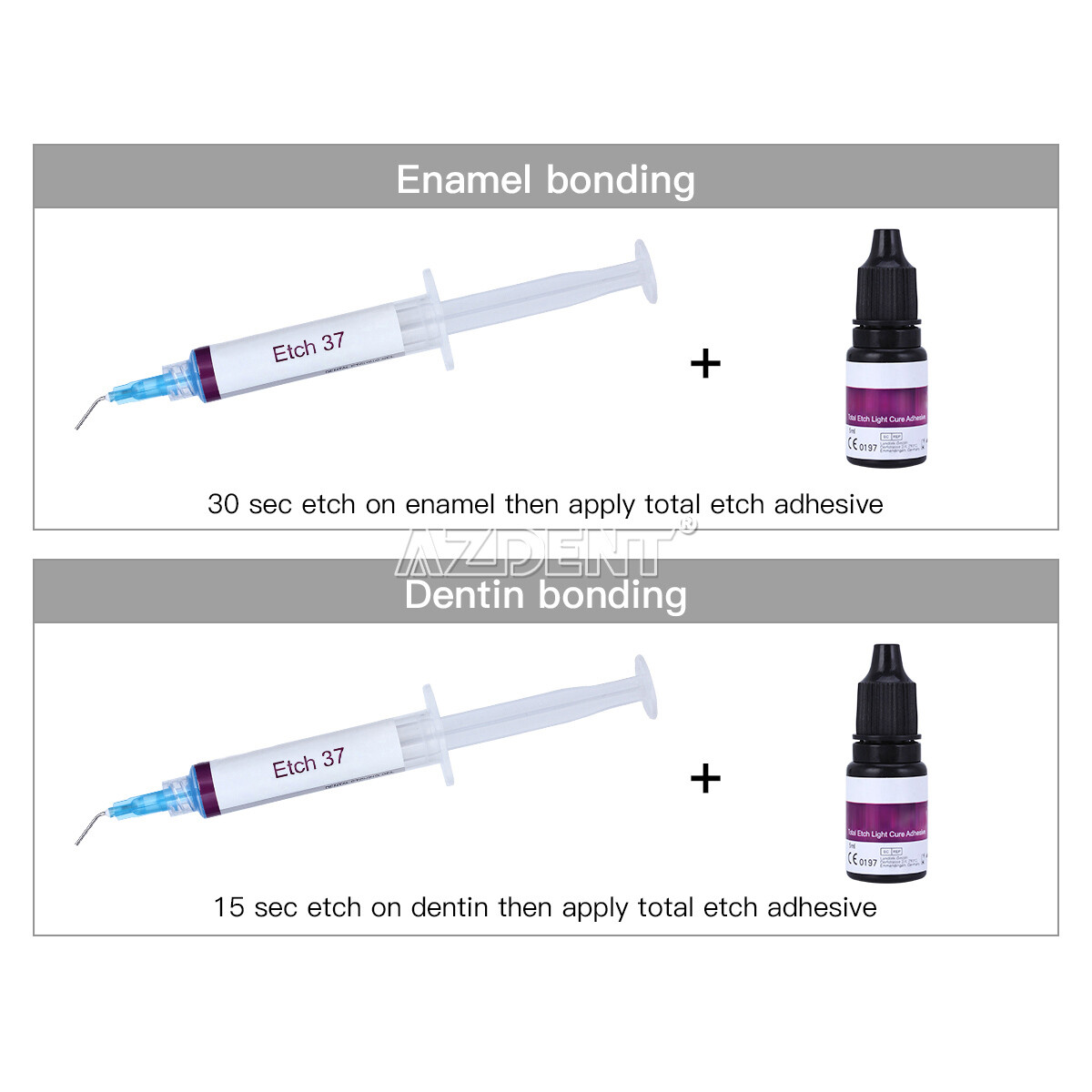 DX.Etch Dental Cure Light 9.5% Etch Gel HF Hydrofluor/ Acid Etching Gel 37%
