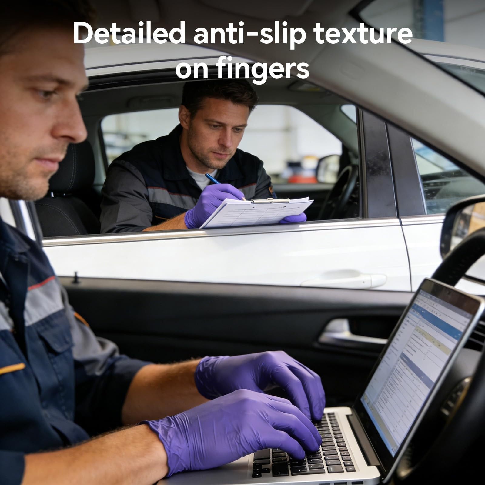 GTT Purple Nitrile Exam Gloves 6 Mil, Powder-Free Disposable Gloves for Medic…