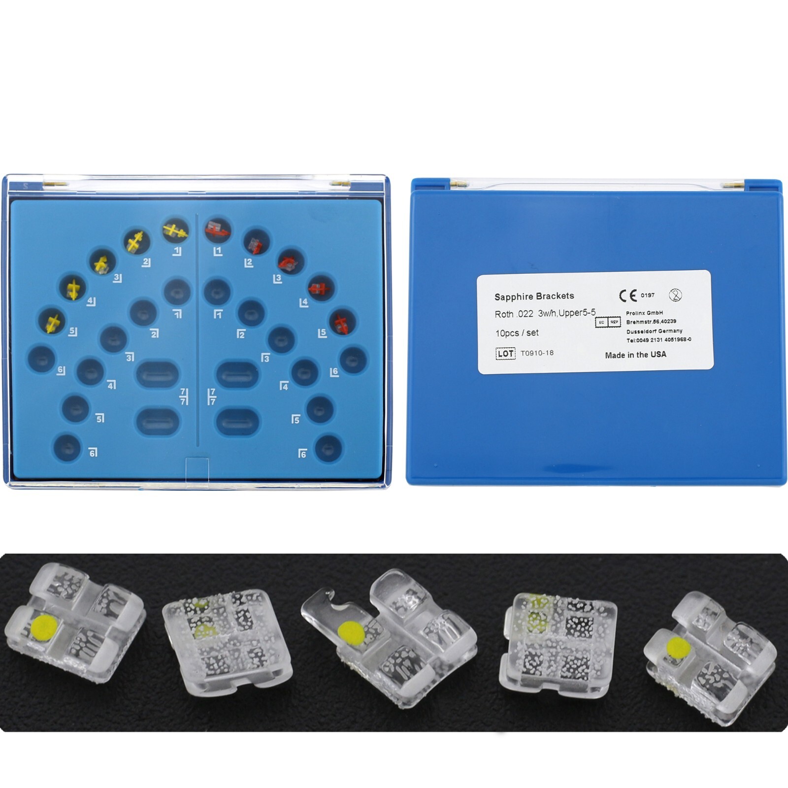 Creative Dental Orthodontic Aesthetic Brackets Sapphire Clear Braces Roth 022 3