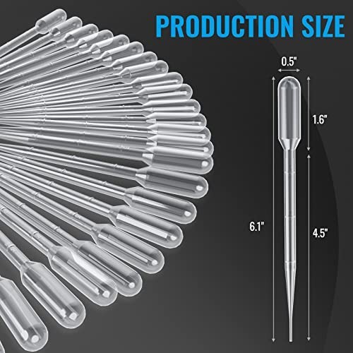 100Pcs 3mL Disposable Plastic Transfer Pipettes Calibrated Dropper for Science