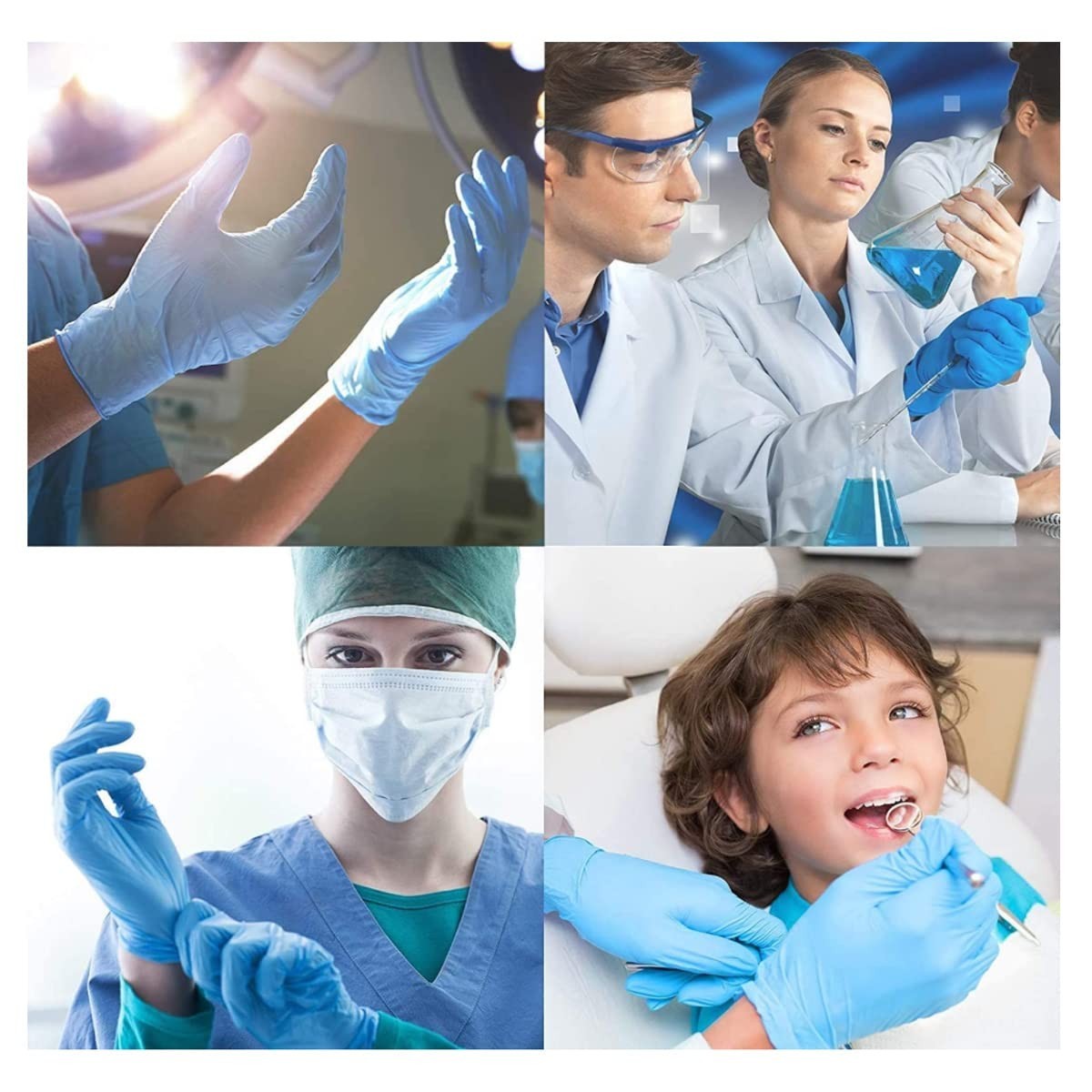 Vinyl Exam Gloves, Powder Free, Not made with natural Latex, Non-Sterile-Large