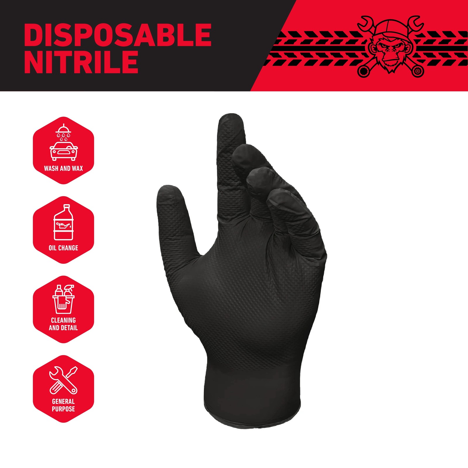 (2 pack) Nitrile Disposable Gloves, Latex Free, Touchscreen, Black, Large,50Pack