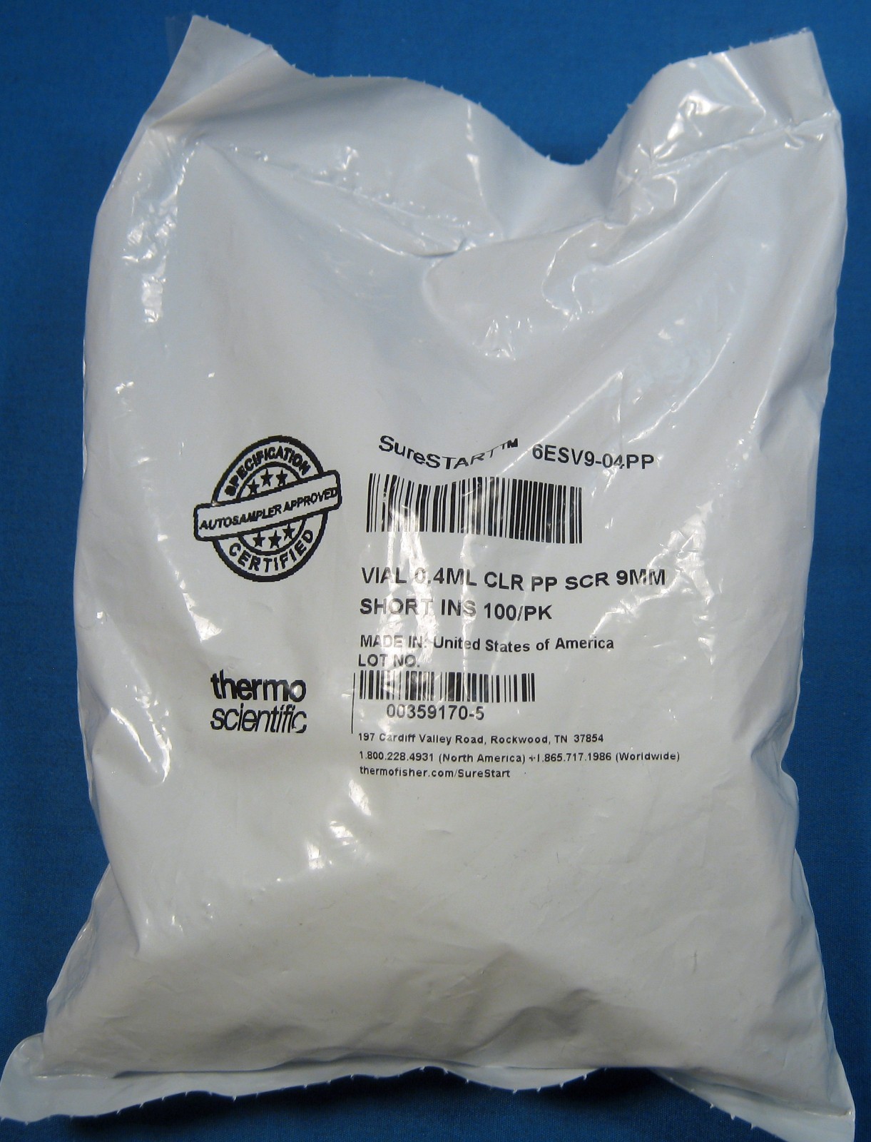THERMO SCIENTIFIC SURESTART VIALS 0.4ml CLR PP X100 NEW OLD STOCK FREE SHIPPING